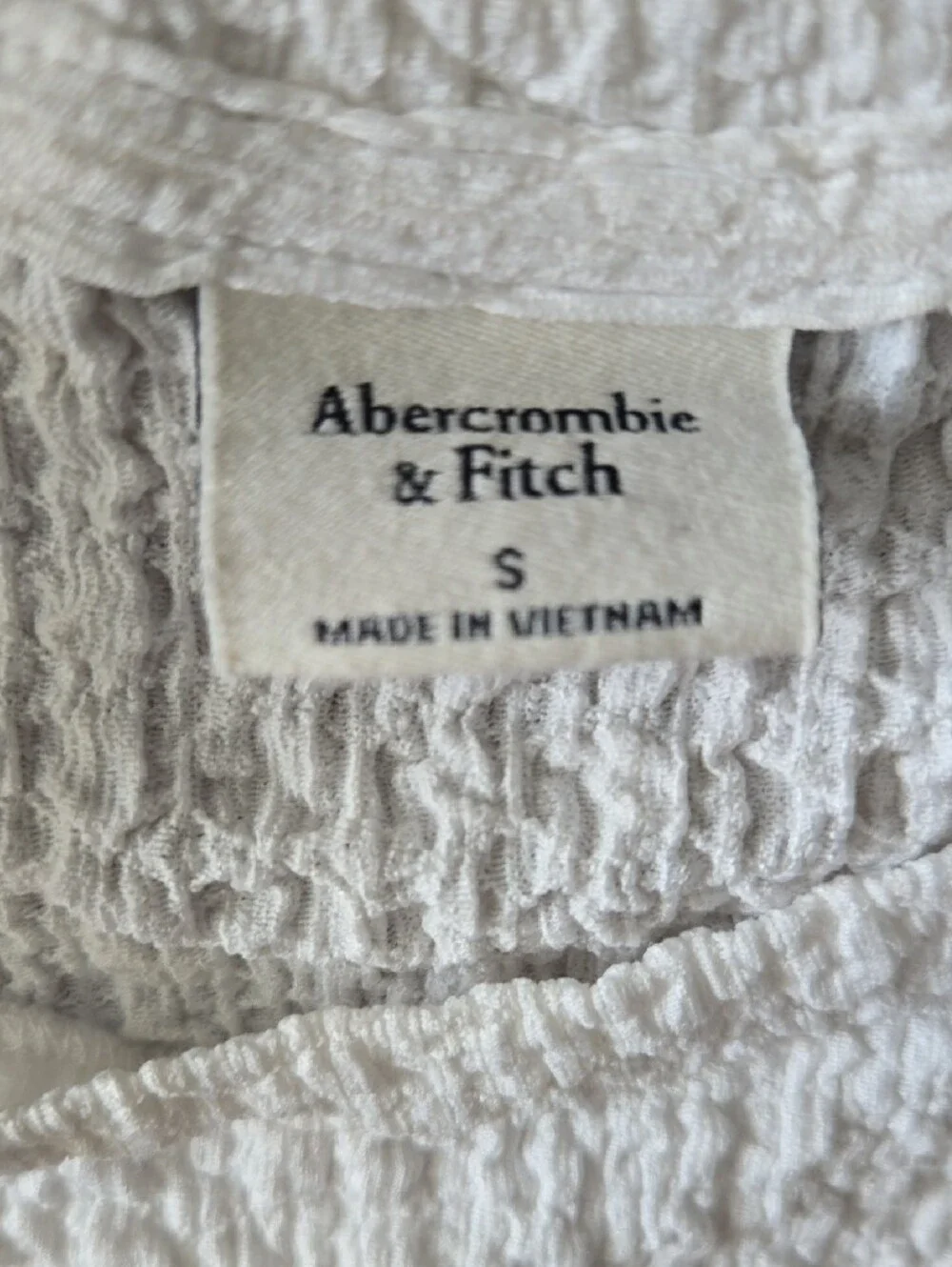 Abercrombie & Fitch White Textured Crewneck Top - Picture 2 of 3